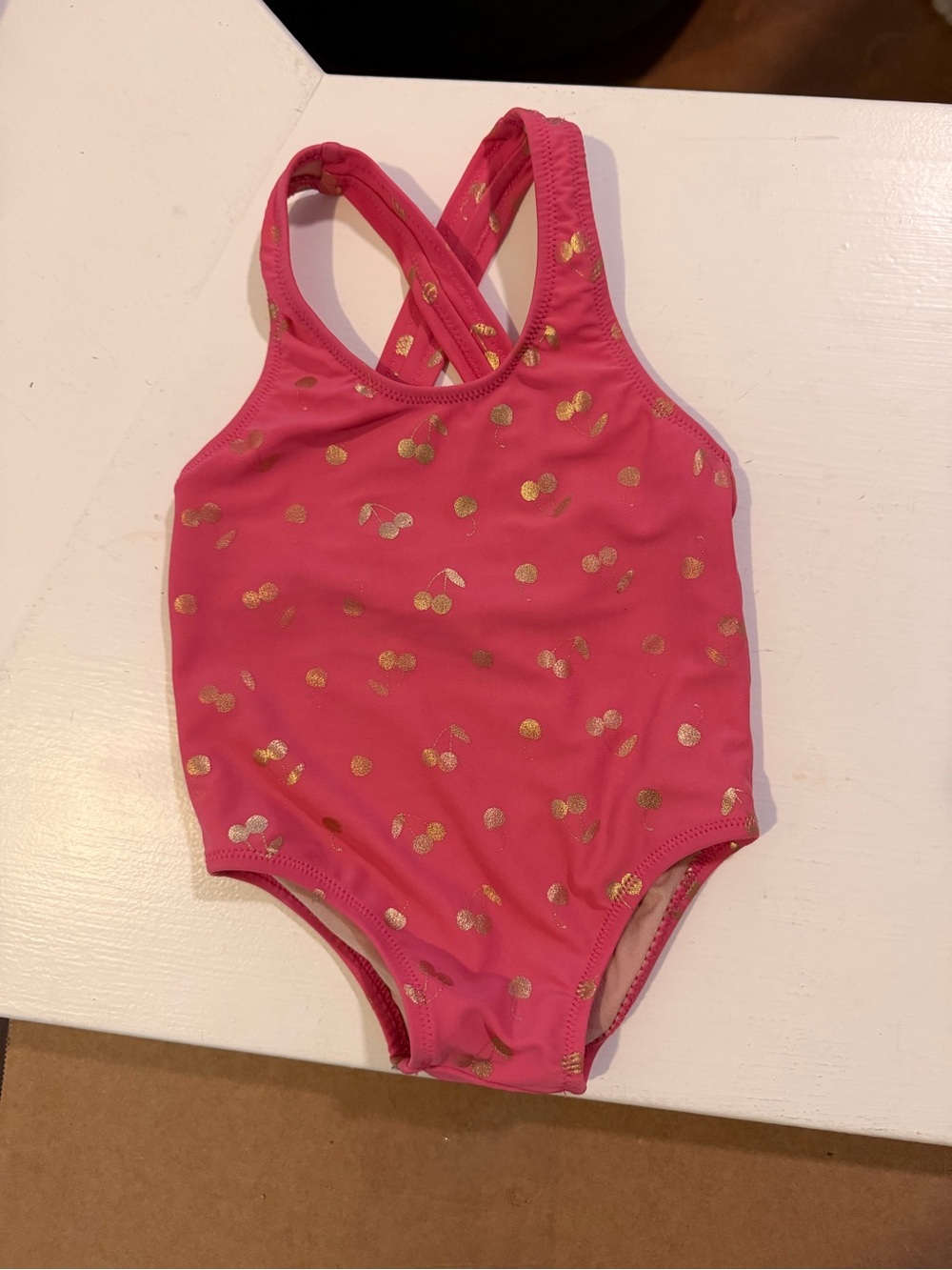 EGG New York Girls' Foil Cherry Print One-Piece Swimsuit - Baby